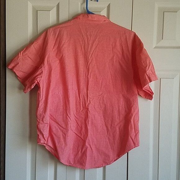 Calvin Klein Sport Blouse Coral and Cream Checks Size M - Picture 7 of 8